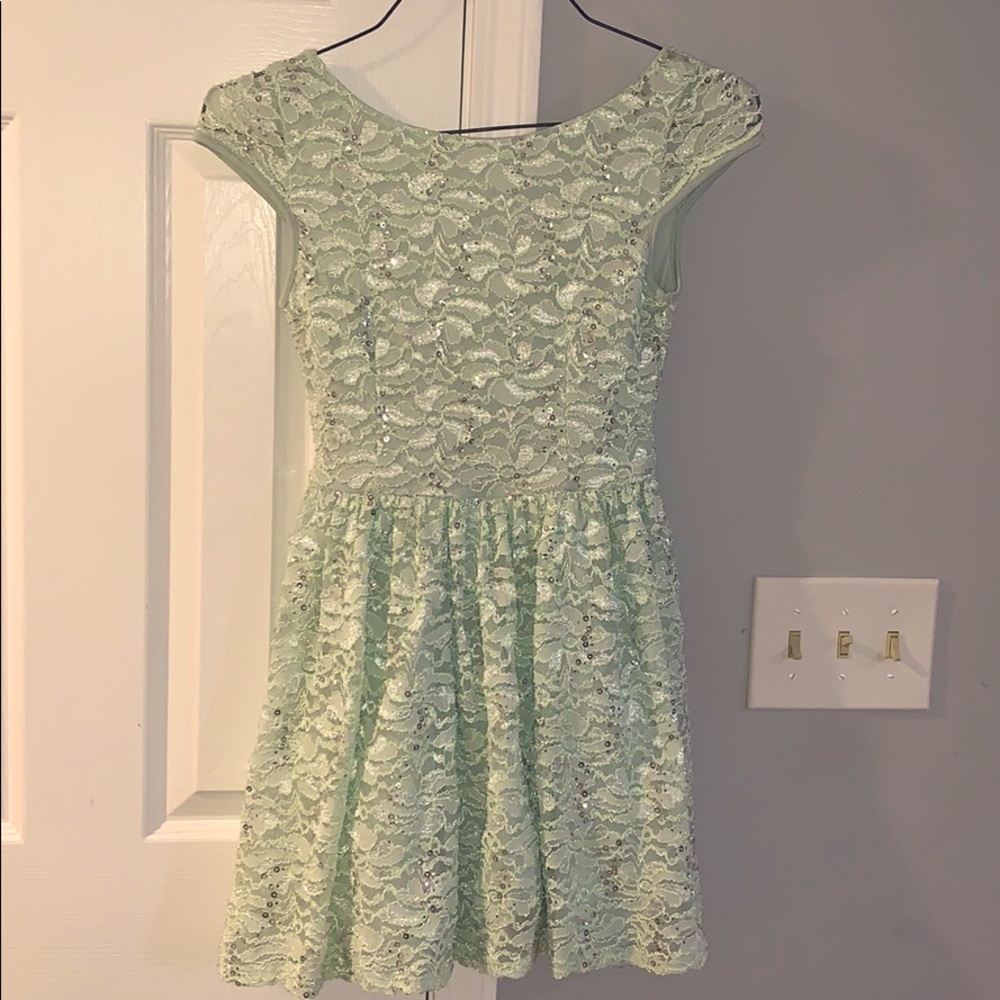 Size 1 Blue lace and sequin dress (like new)